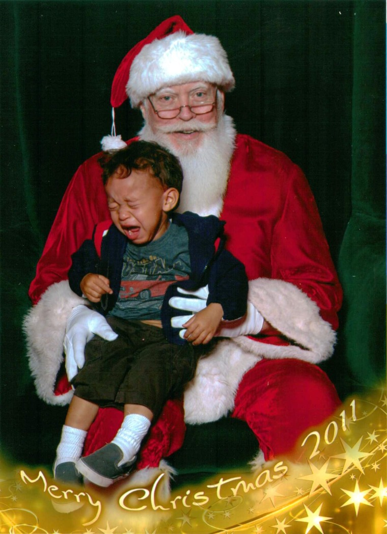 Joseph, 21 months displays his true feelings about Santa.