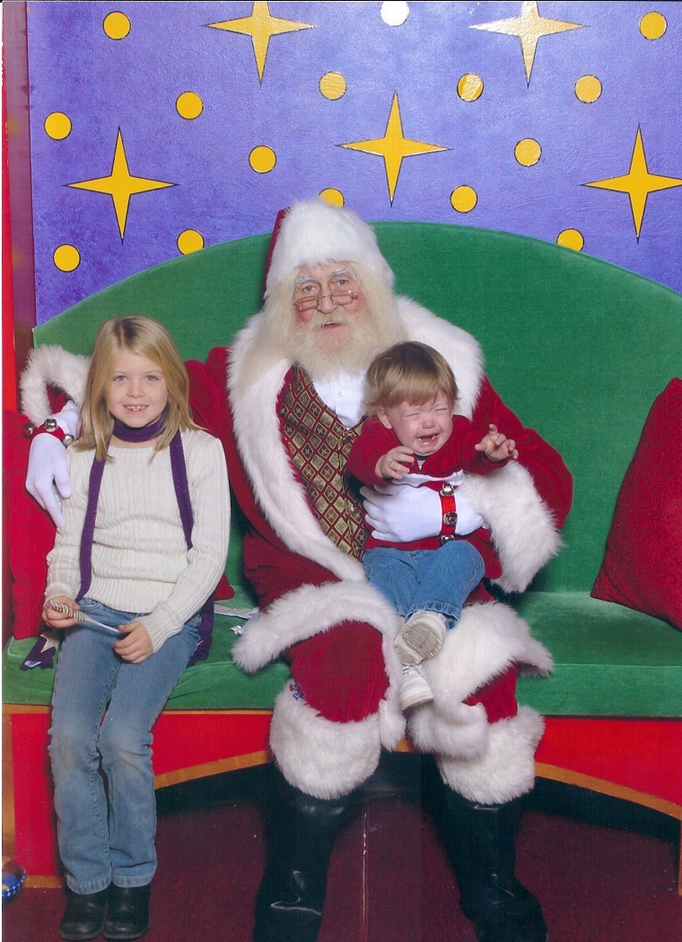Lana wonders why baby brother Carson is so scared of Santa.