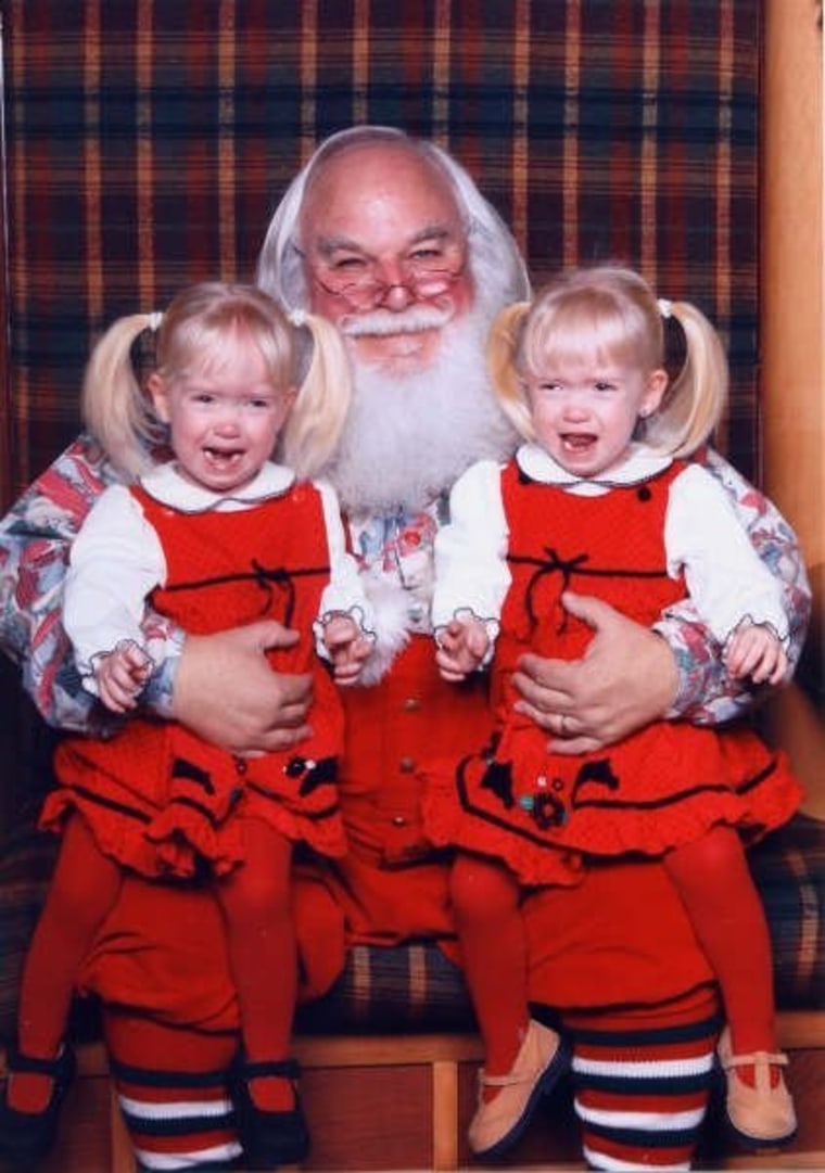 Ayden and Brennen say: Santa is scary, even though we were born on Christmas day.