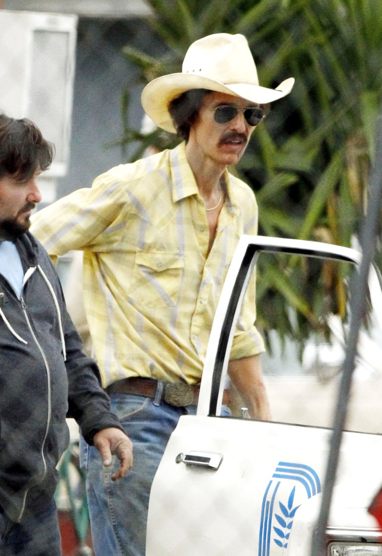 A super gaunt Matthew McConaughey continues to film for 'The Dallas Buyers Club' in New Orleans.