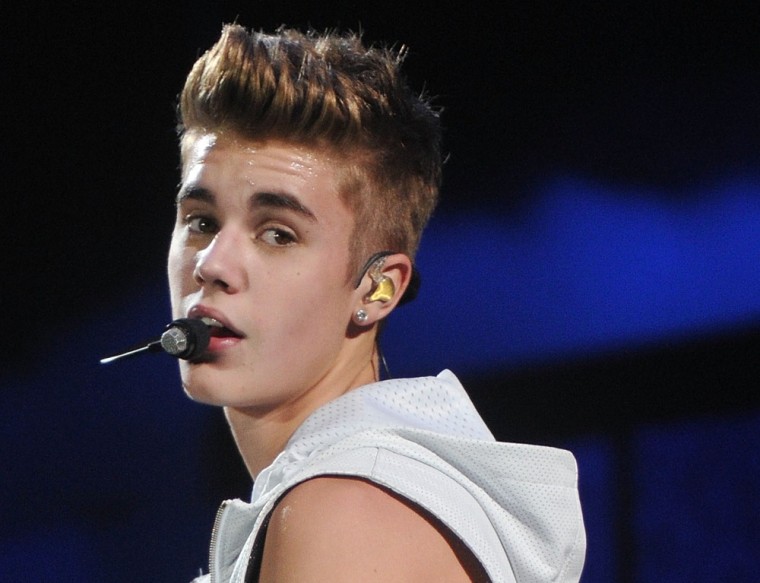 Justin Bieber performing at the Izod Center on Nov. 9, in East Rutherford, N.J.