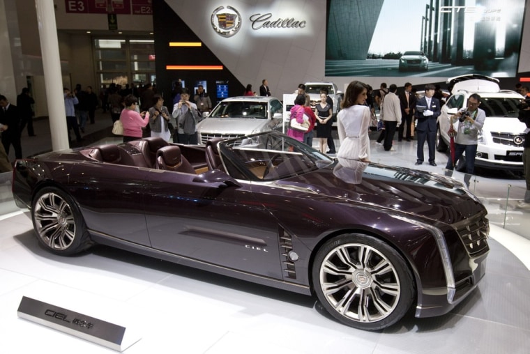 A Cadillac CIEL is on display at the 2012 Beijing International Automotive Exhibition on April 24 in Beijing, China.