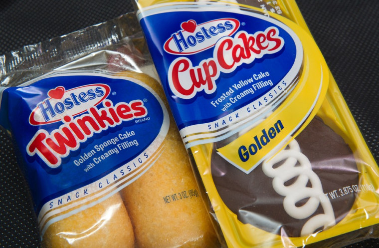 A photo of a twin pack of Hostess Twinkies and CupCakes taken January 11, 2012, made by Interstate Brands, which asked courts to liquidate its assets on Nov. 16.