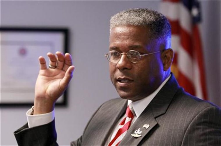 Republican U.S. Rep. Allen West, seen here on Oct. 18 during a campaign stop in South Palm Beach, Fla., isn't reacy to concede to Democrat Patrick Murphy.