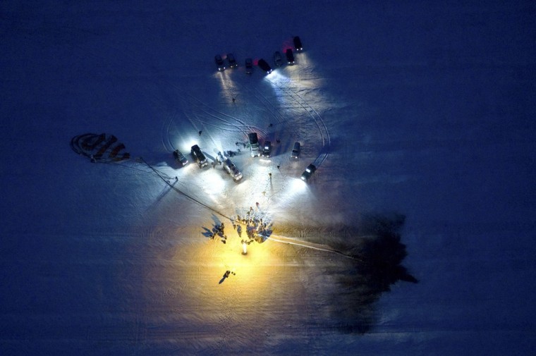 The Soyuz TMA-05M spacecraft is seen shortly after it landed with the International Space Station crew of Japanese astronaut Akihiko Hoshide, Russian cosmonaut Yuri Malenchenko and U.S. astronaut Sunita Williams near the town of Arkalyk in northern Kazakhstan on November 19, 2012.
