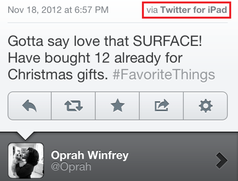 Oprah tweet