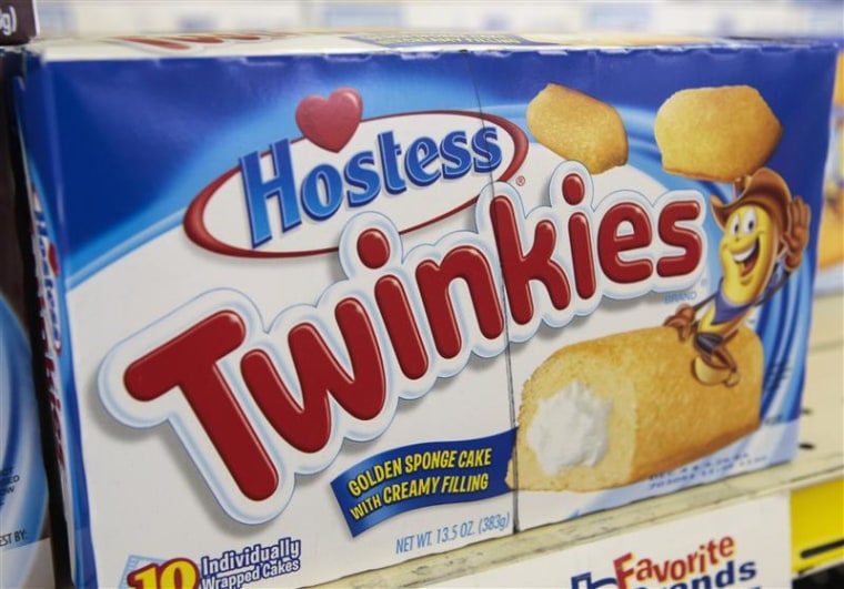 A box of Hostess Twinkies is seen on the shelves at a Wonder Bread Hostess Bakery Outlet on Friday in Glendale, Calif.