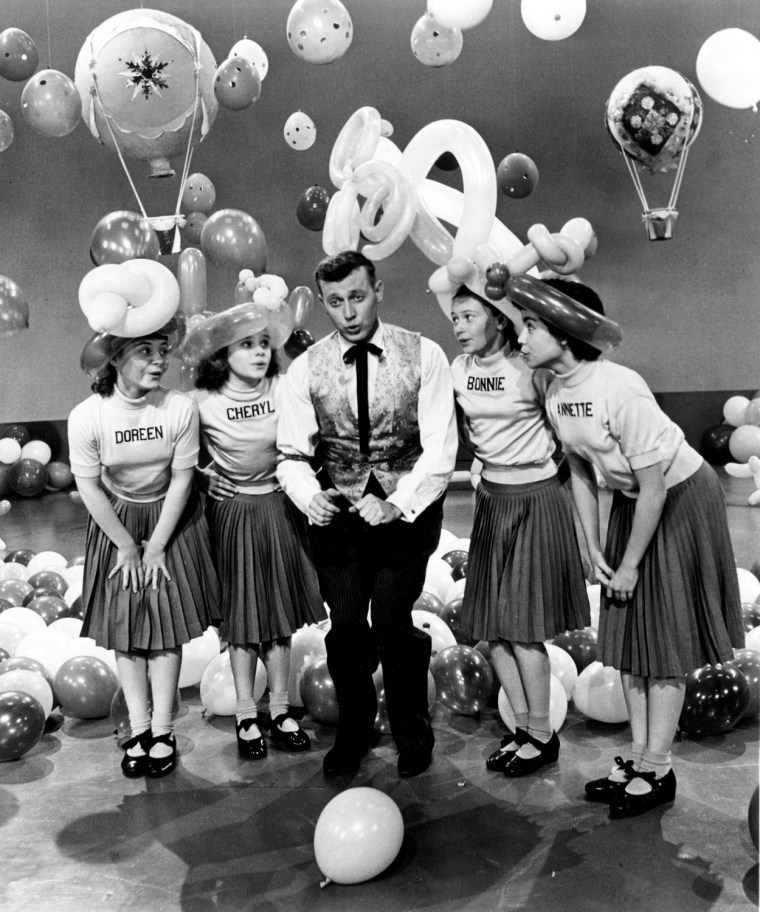 Mouseketeers Doreen, Cheryl, Wally, Bonnie and Annette, circa 1957.