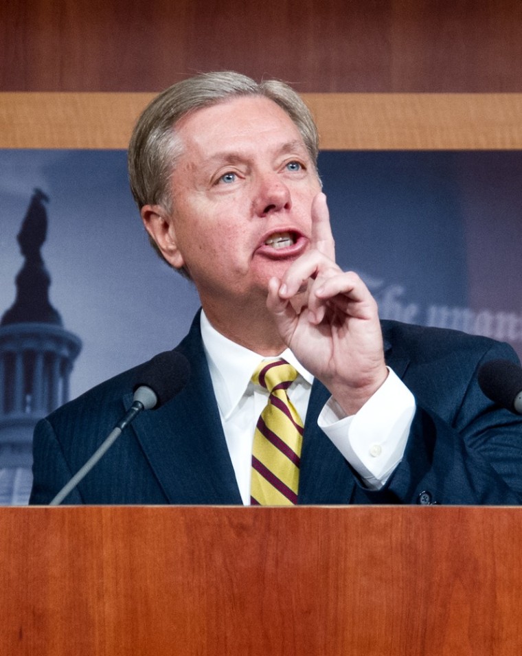 Senator Lindsey Graham speaking on Capitol Hill on Nov. 14.