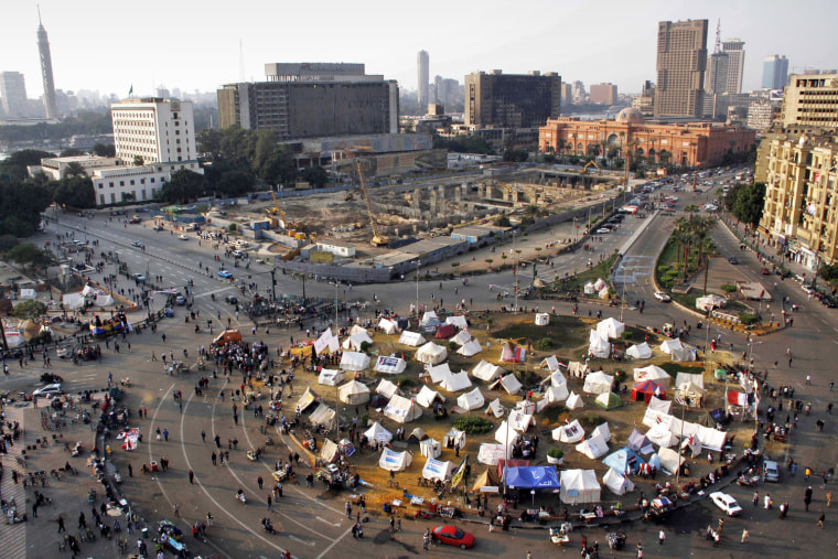 The tents of activists in Tahrir Square on Nov. 26.