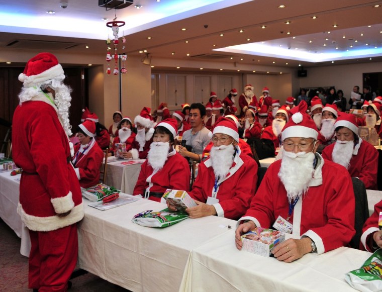 Trainees get lessons at the Santa Claus Academy in November last year.