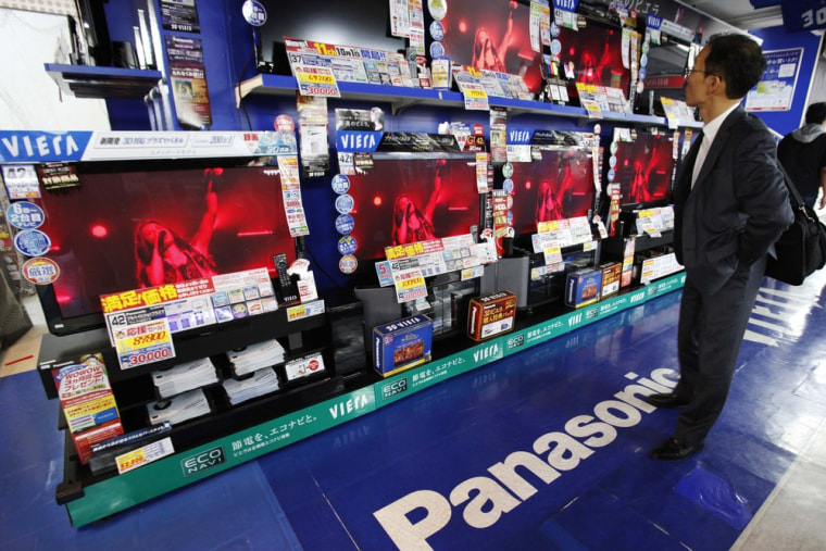 A man looks at Panasonic televisions displayed at an electronics store Oct. 31 in Tokyo. Many Cyber Monday deals on  televisions have been extended through this week.