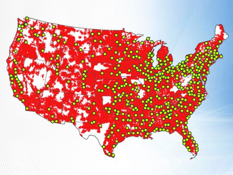 Verizon's U.S. coverage map