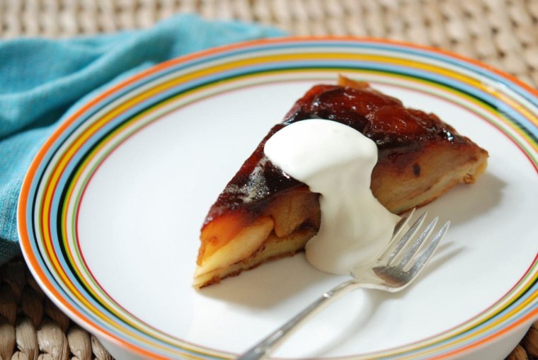 The apples in this luscious tart are cooked in a rich caramel sauce. When turned out of the pan, the lightly spiced apples are melt-in-your-mouth tender.