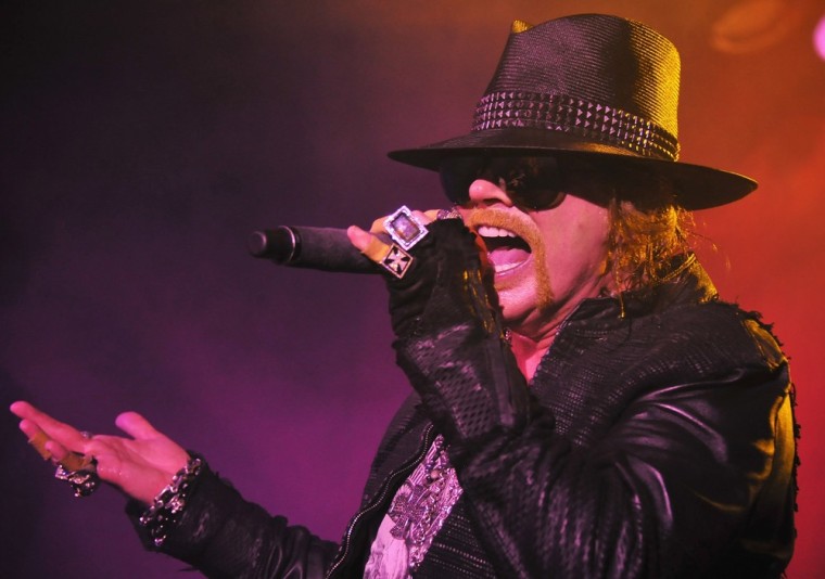 Axl Rose of Guns N' Roses performs in New York City in February.