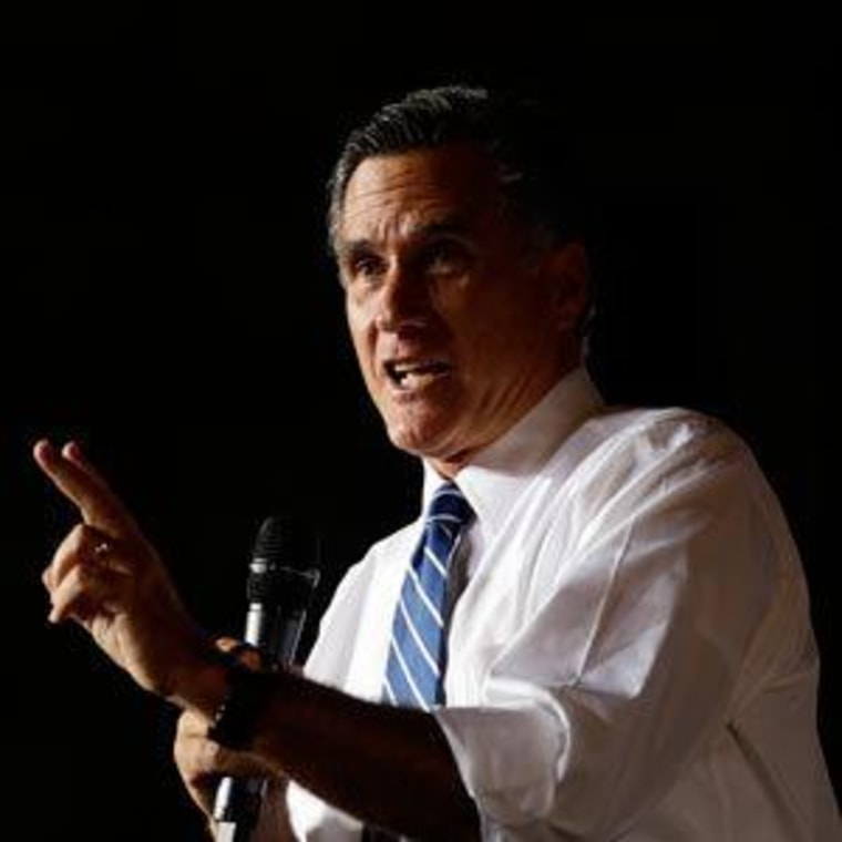 Mitt Romney campaigning at Wings Over the Rockies Air and Space Museum on Monday in Denver, Colorado.