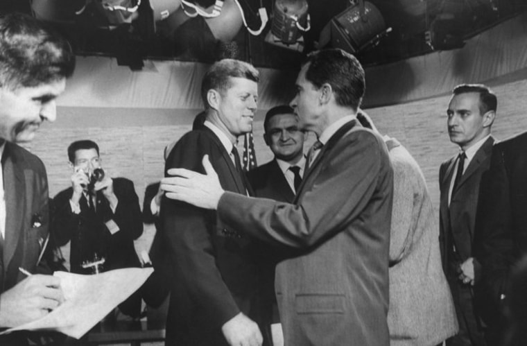 John F. Kennedy and Richard M. Nixon during the 1960 debates.