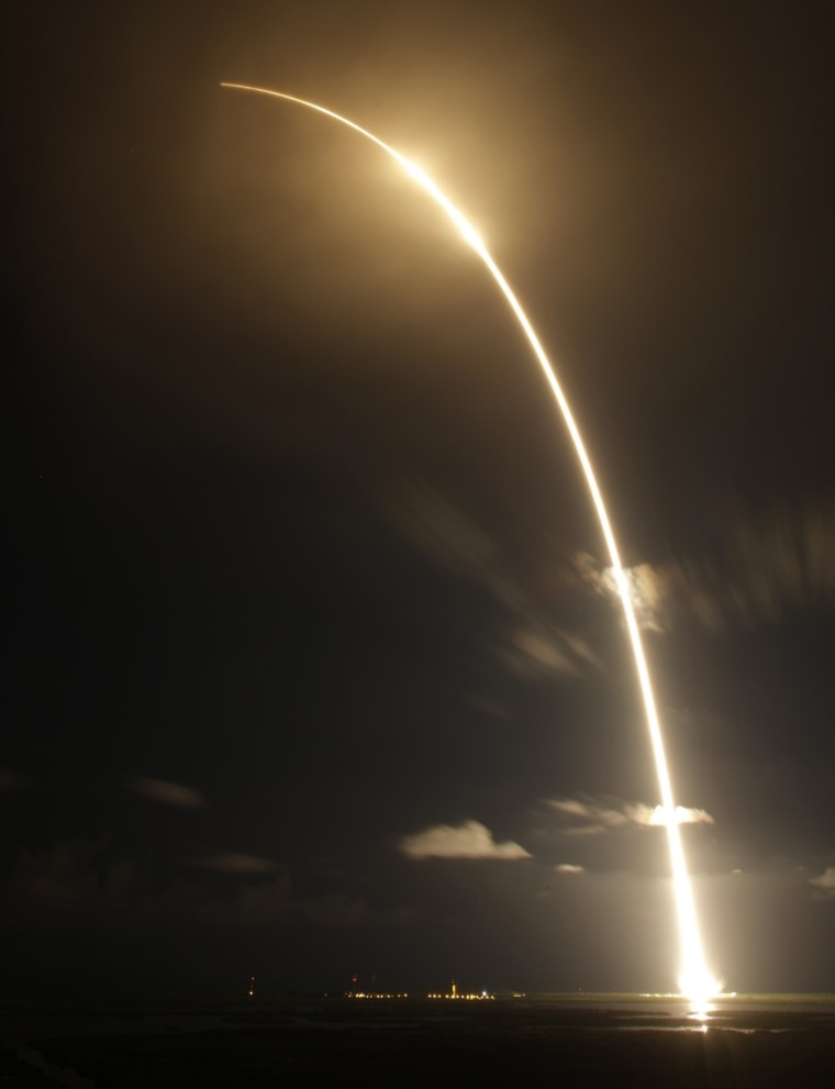 SpaceX's Falcon 9 rocket and Dragon capsule blast into orbit