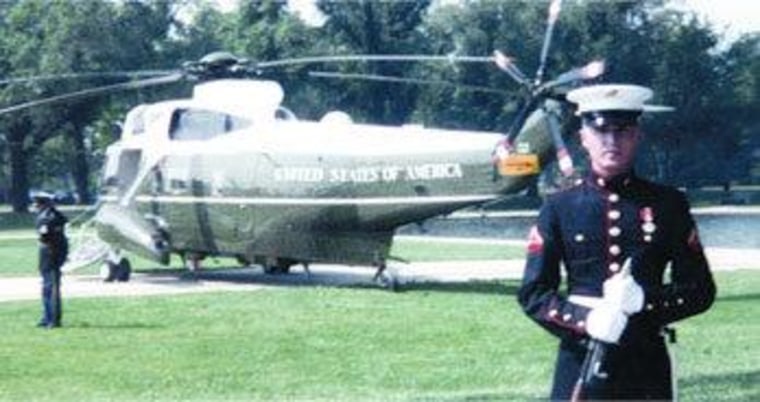 As a Marine, Travis McVey helped protect President George H.W. Bush. Two buddies from that unit later were killed, one in Afghanistan, one while working in law enforcement in the US.