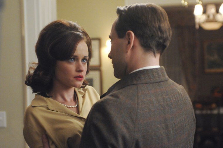 Bledel and Kartheiser on \"Mad Men.\"