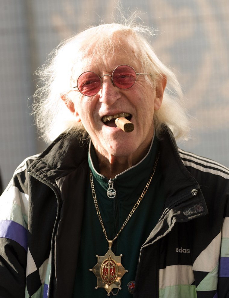 Sir Jimmy Savile attends the ceremony to name Cunard's new cruise-liner Queen Elizabeth II in Southampton Docks Oct. 11, 2010 in Southampton, England.