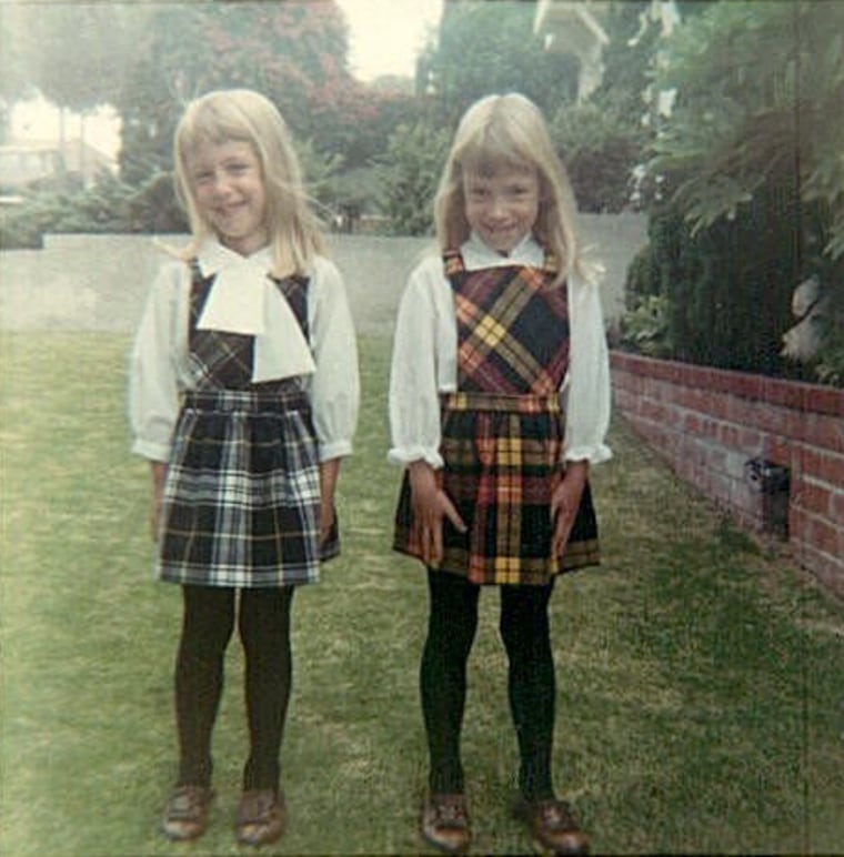 Aidan Key, as a young girl named Bonnie, left, shown with his identical twin sister, Brenda.