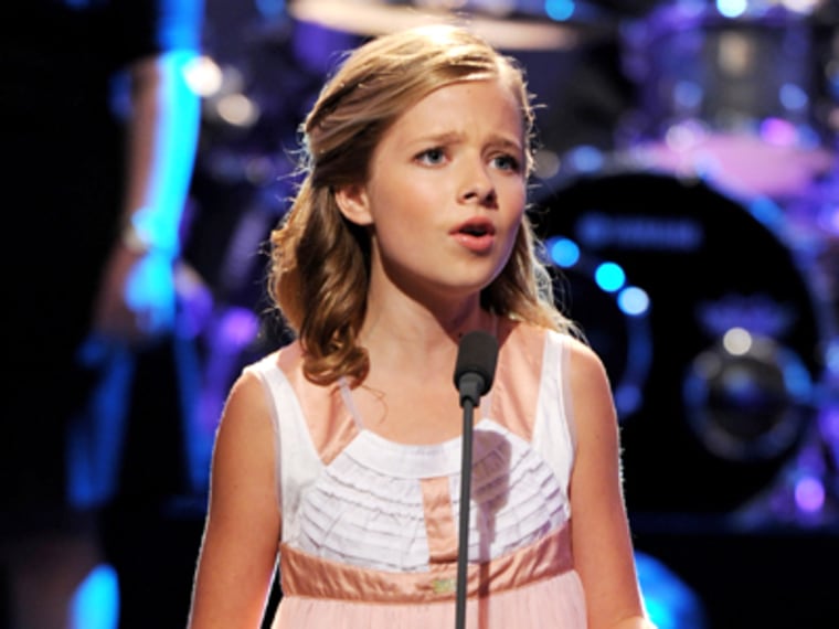 Singer Jackie Evancho performs on The Tonight Show with Jay Leno at the NBC Studios on June 21. How does such a little thing have such a BIG voice?