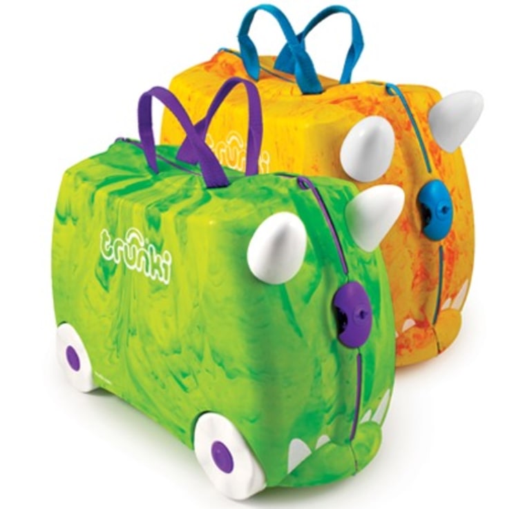The Trunki is a small ride-on suitcase in various kid-friendly designs.