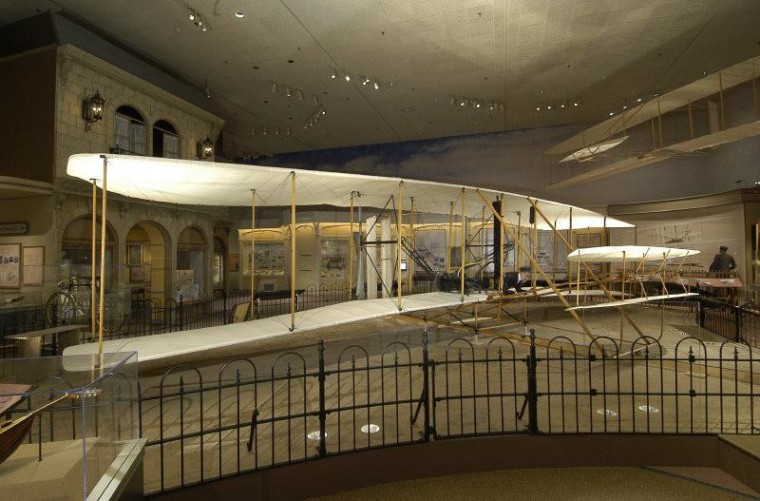 The Wright Flyer, on display at the Air and Space Museum in Washington DC.