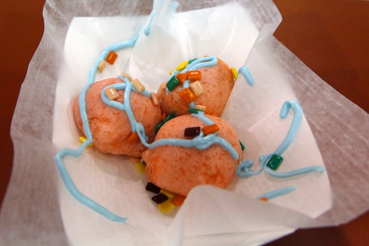 Fried bubblegum, winner of the most creative award, is ready to serve at the state fair fried food competition in Dallas, Monday, Sept. 5, 2011.