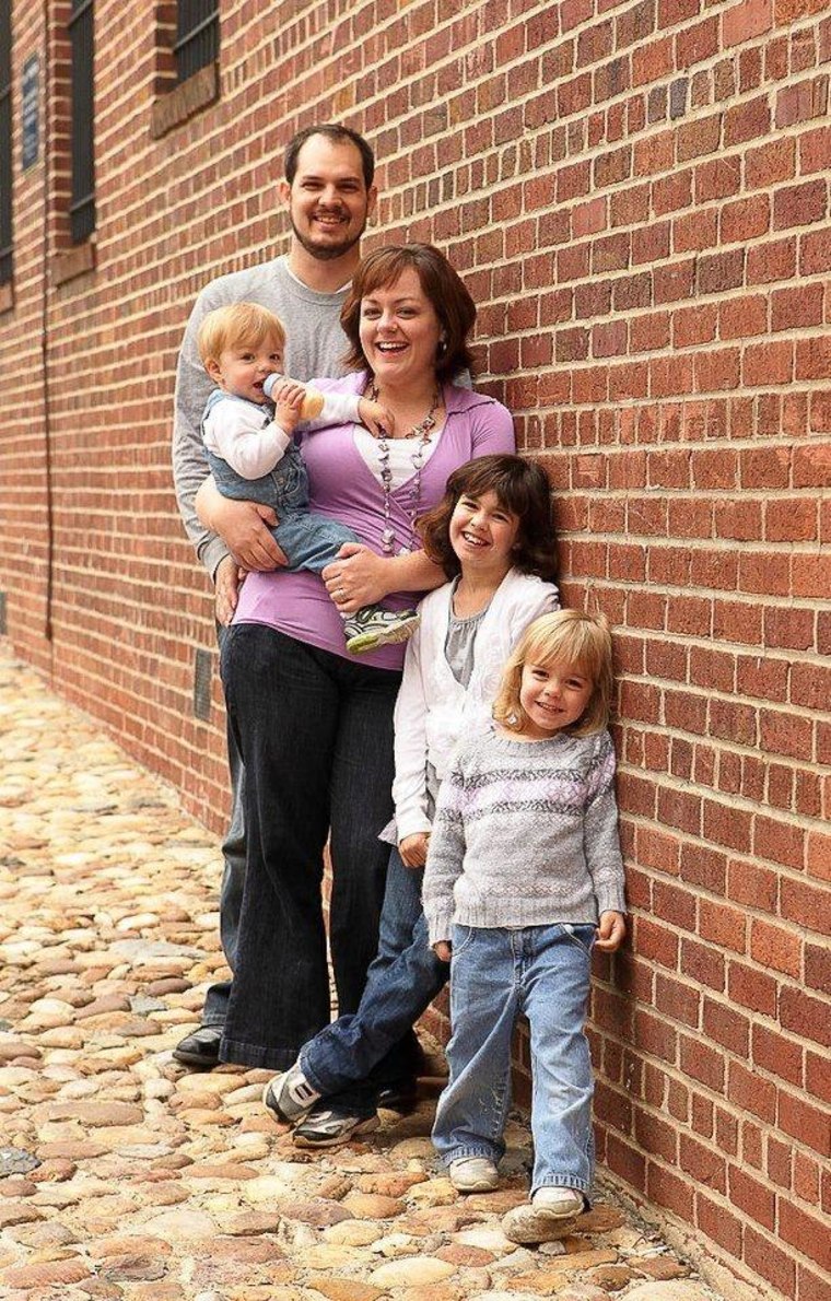 Veteran Julie Weckerlein and her family are shown last weekend in the Washington, D.C. area. She served in Iraq and Afghanistan in 2007 with the Air Force. While in Iraq, she was a few yards away from another female service member who was killed by incoming mortar round.