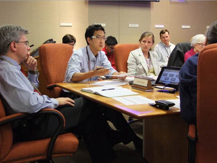 CDC officials, including Dr. John Jernigan, center, discuss the ongoing outbreak of fungal meningitis in the U.S.