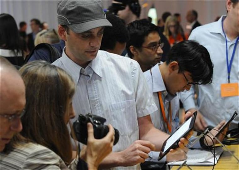 Journalists test out the new Kindle Fire HD 7