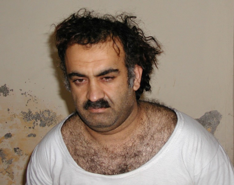 Khalid Sheikh Mohammed, the alleged Sept. 11 mastermind, is seen shortly after his capture in Pakistan in this photo taken on March 1, 2003.