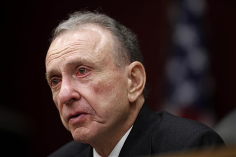 In this Monday, March 29, 2010, file photo, Sen. Arlen Specter, D-Pa., leads a Senate field hearing, in Philadelphia.