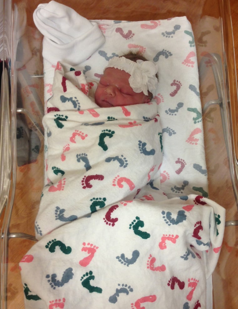 Born on 10-11-12 at 13:14 military time, Laila Fitzgerald weighed in at 8 pounds, 9 ounces.