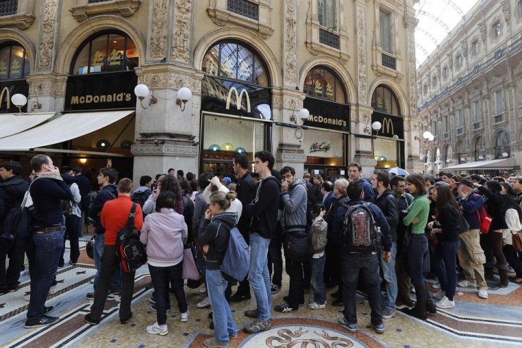 Arrivederci, Galleria. McDonald's has sued Milan after the city evicted it from the famous Galleria Vittorio Emanuele II in favor of a Prada store. The McDonald's location gave out free meals before closing down after 20 years.