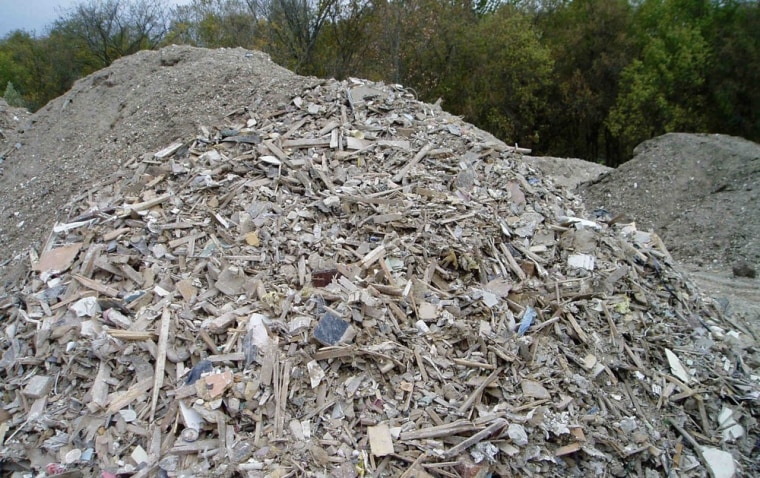 Some of the construction debris found on the farm in Frankfort, N.Y.