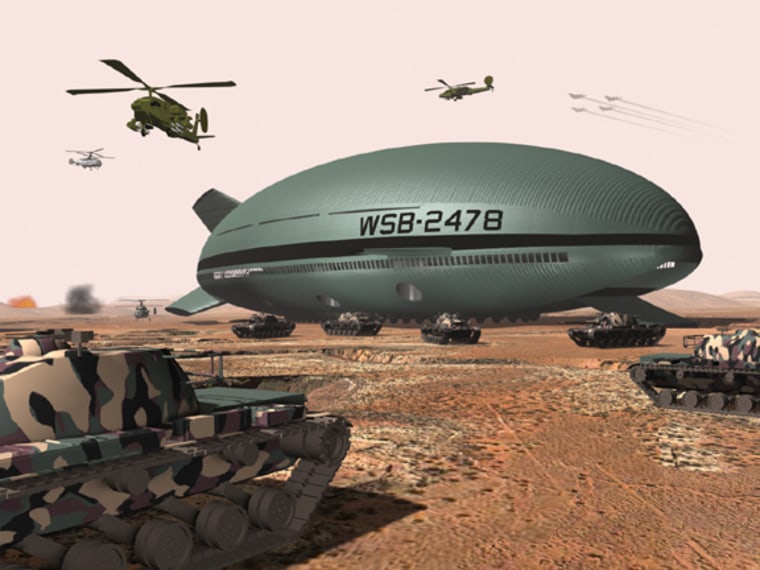 illustration of military cargo airship