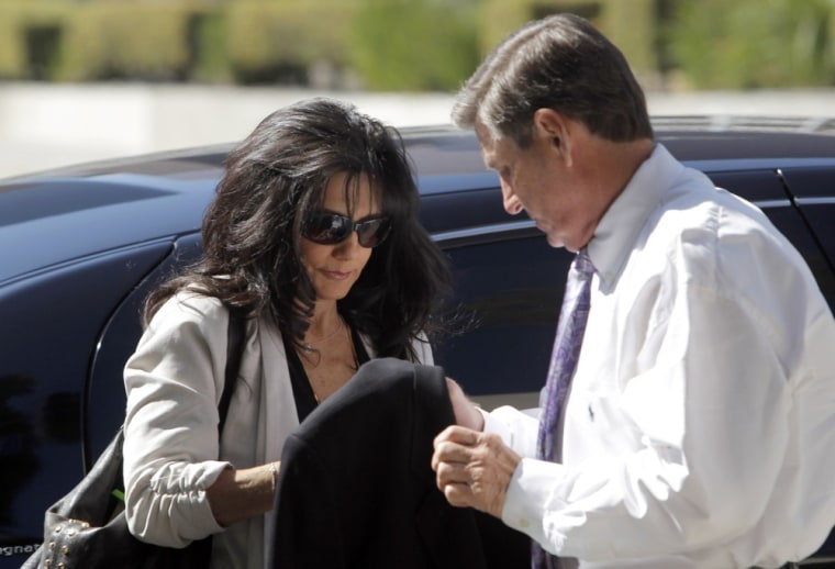 Britney Spears' parents, Lynne Spears, left, and Jamie Spears arrive at court in Los Angeles on Friday, Oct. 19.