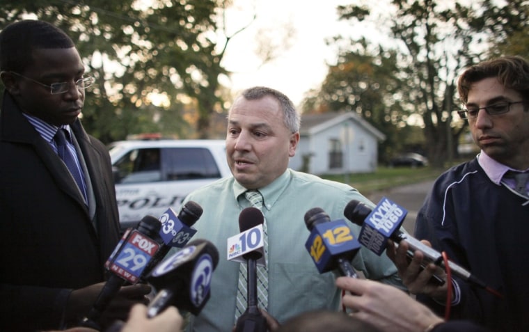Clayton Mayor Tom Bianco speaks to members of the news media Clayton, N.J. on Oct. 23.
