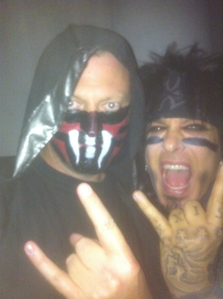 The KISS tour also included Motely Crue. Vet Paul Jordan hangs out with Crue bassist Nikki Sixx.