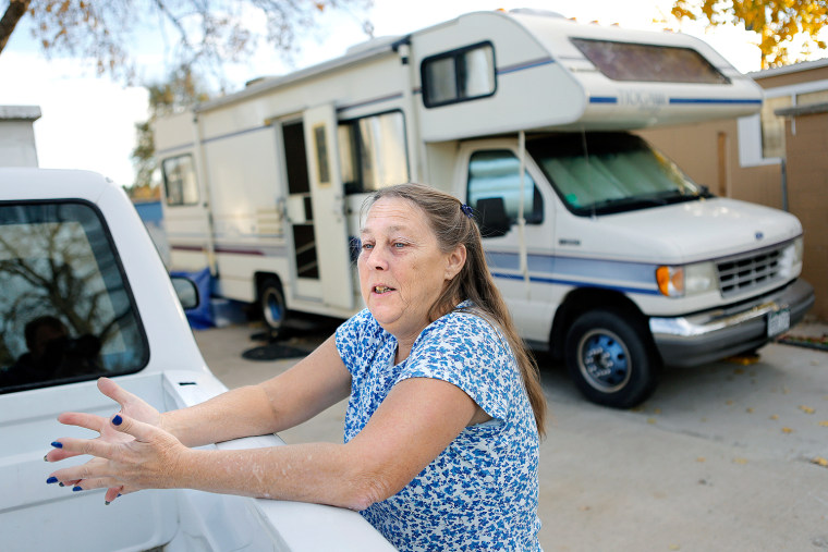 Patti Di Pino, 56, lives in an RV near Denver, working odd jobs to make ends meet.