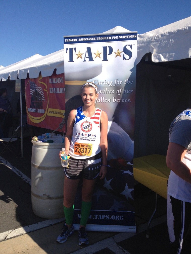 Last weekend, Rebecca Morrison ran the Army Ten-Miler in Washington, D.C. to help raise money and awareness for TAPS - and as part of her own healing following the loss of her husband.