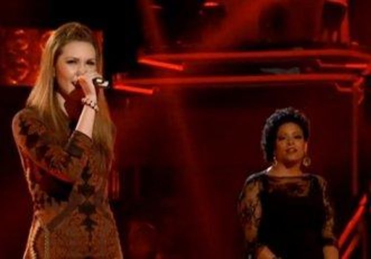 Loren Allred (left) and Nicole Nelson face off in the knockout rounds on \"The Voice\"