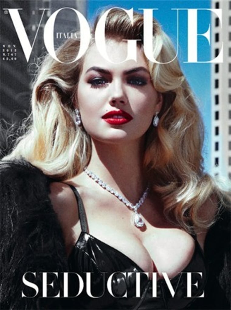 Cover girl: Sports Illustrated swimsuit beauty Kate Upton is now a Vogue Italia cover model.