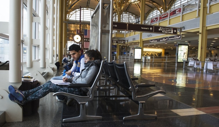 Image: Tourists stranded at Reagan National