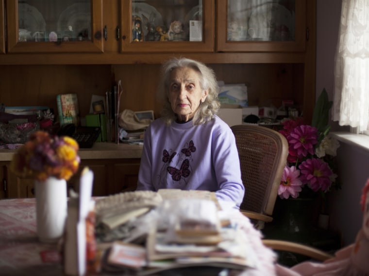 Helen Gatanis, 89, of New Jersey, has Alzheimer's disease and refused to evacuate her home as this week's storm approached. Coping with dementia cases during a disaster is becoming a more common problem, experts say.