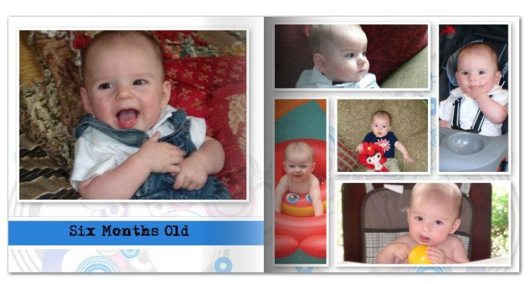 An example of the kind of baby book you can easily create, this one using Mixbook.