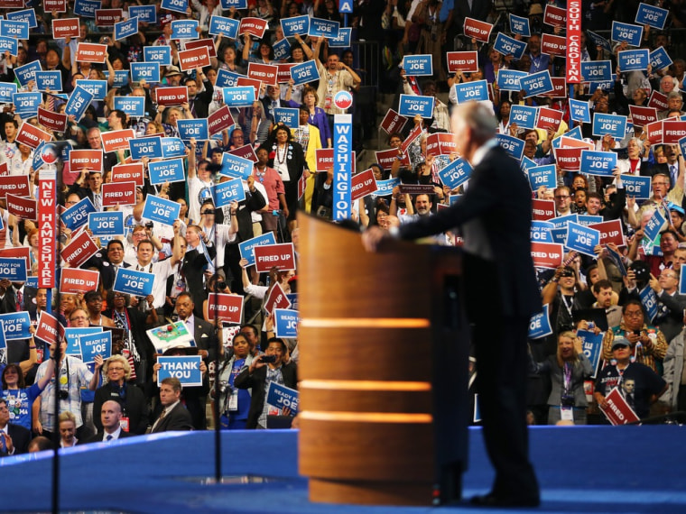 Vice President Joe Biden speaks during the final day of the Democratic National Convention at Time Warner Cable Arena on September 6, 2012 in Charlotte, North Carolina.